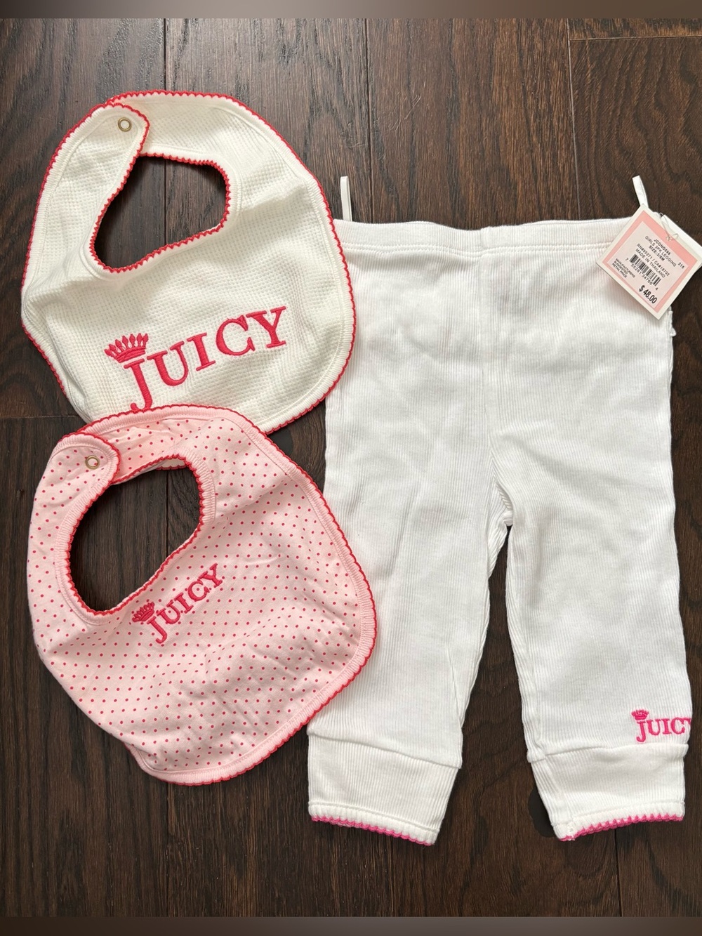 Juicy Couture Baby girl pants and bib sets NWT